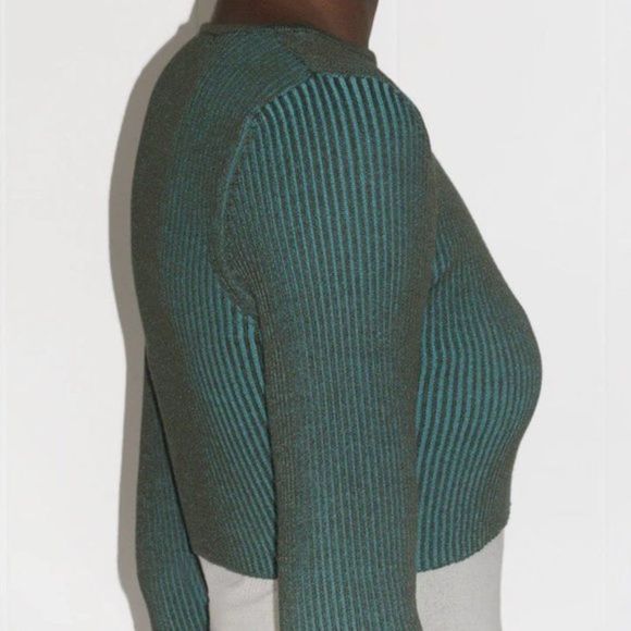 Paloma Wool Zaha Women's Asymmetric Double Color Knit Jacket Top no 1154 - Picture 5 of 7